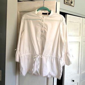 Apostrophe stretch white blouse -XL